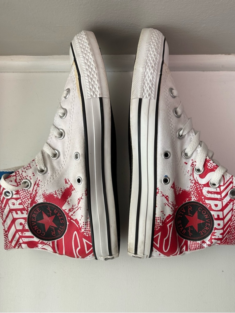 Converse White, Red & Blue Superman High-Top Sneakers - Picture 5 of 7